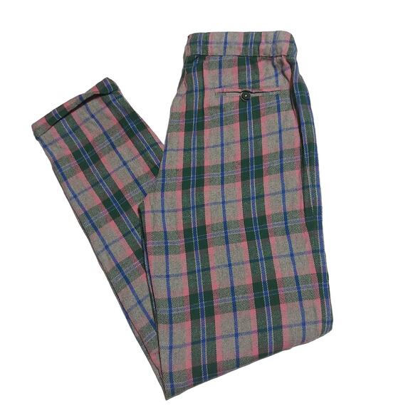 Mini Boden flannel plaid cuffed trouser pants - Picture 1 of 10